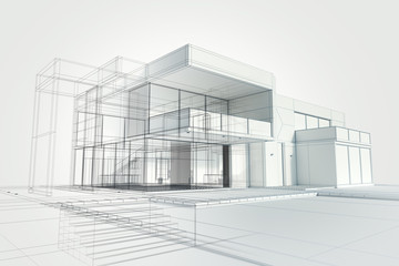 Luxury Mansion Clay Render